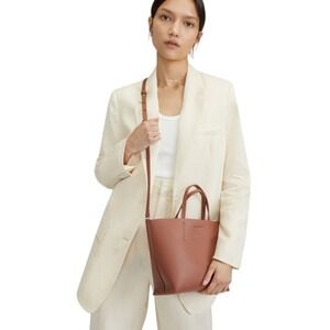 NWT EVERLANE‎ Luxe Italian Leather Crossbody Mini Tote Bag Brown **One Callout**